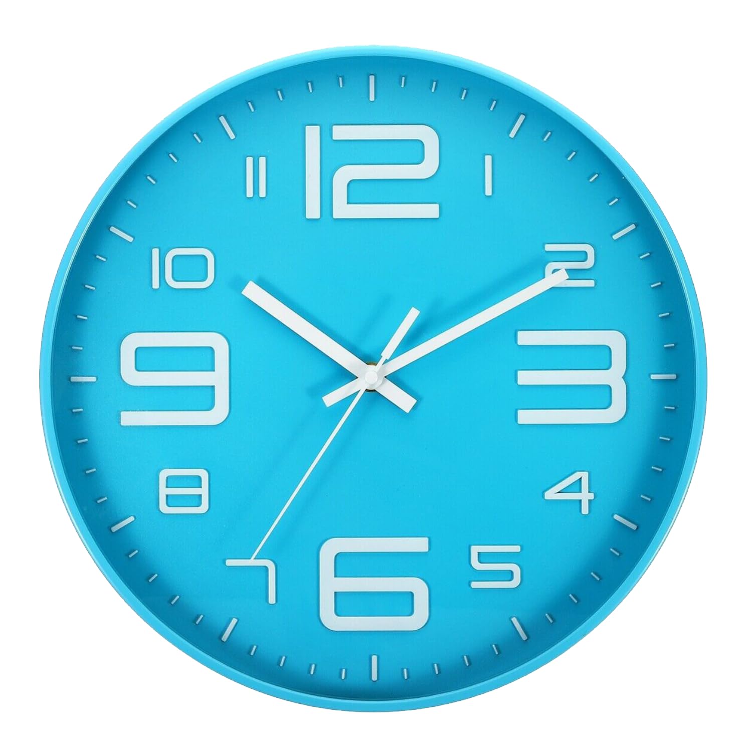 SKYTONE Plastic Wall Clock 12" Silent Quartz Decorative Latest Analog Wall Clock Non-Ticking Classic Clock Battery Operated Round Easy To Read For Living Room,Bathroom,Kitchen,Office,School (Cyan) (B0CRVTSCN6) Amazon Price History, Amazon Price Tracker