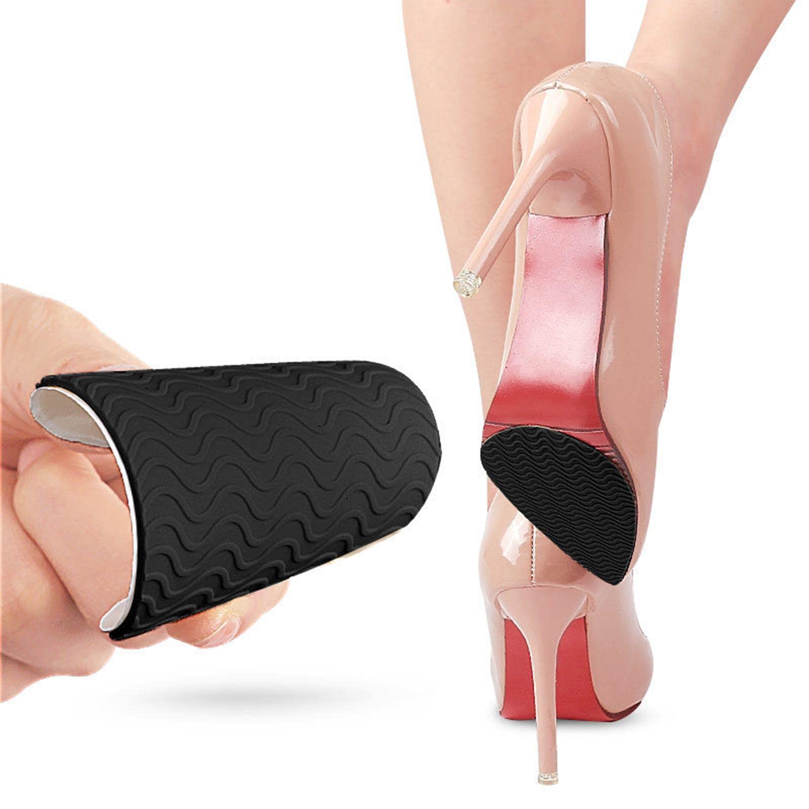 Juego de 10 almohadillas antideslizantes de goma autoadhesivas para zapatos de tacón alto, color caqui