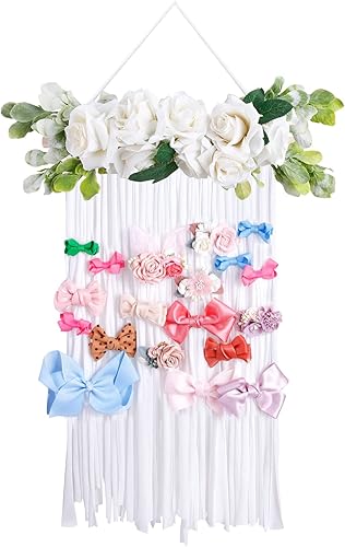 Miniatura 3 de DELEBAO Soporte de lazo para niñas lazos para el cabello soporte para la diadema clips para el cabello organizador para colgar la diadema accesorios
