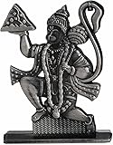 Imagine Mart Flying Hanuman Ji with Mountain Idol Statue for Car Dashboard & Home Temple,Office - Exquisite Brass Statue for Good Luck & Fortune (Grey)