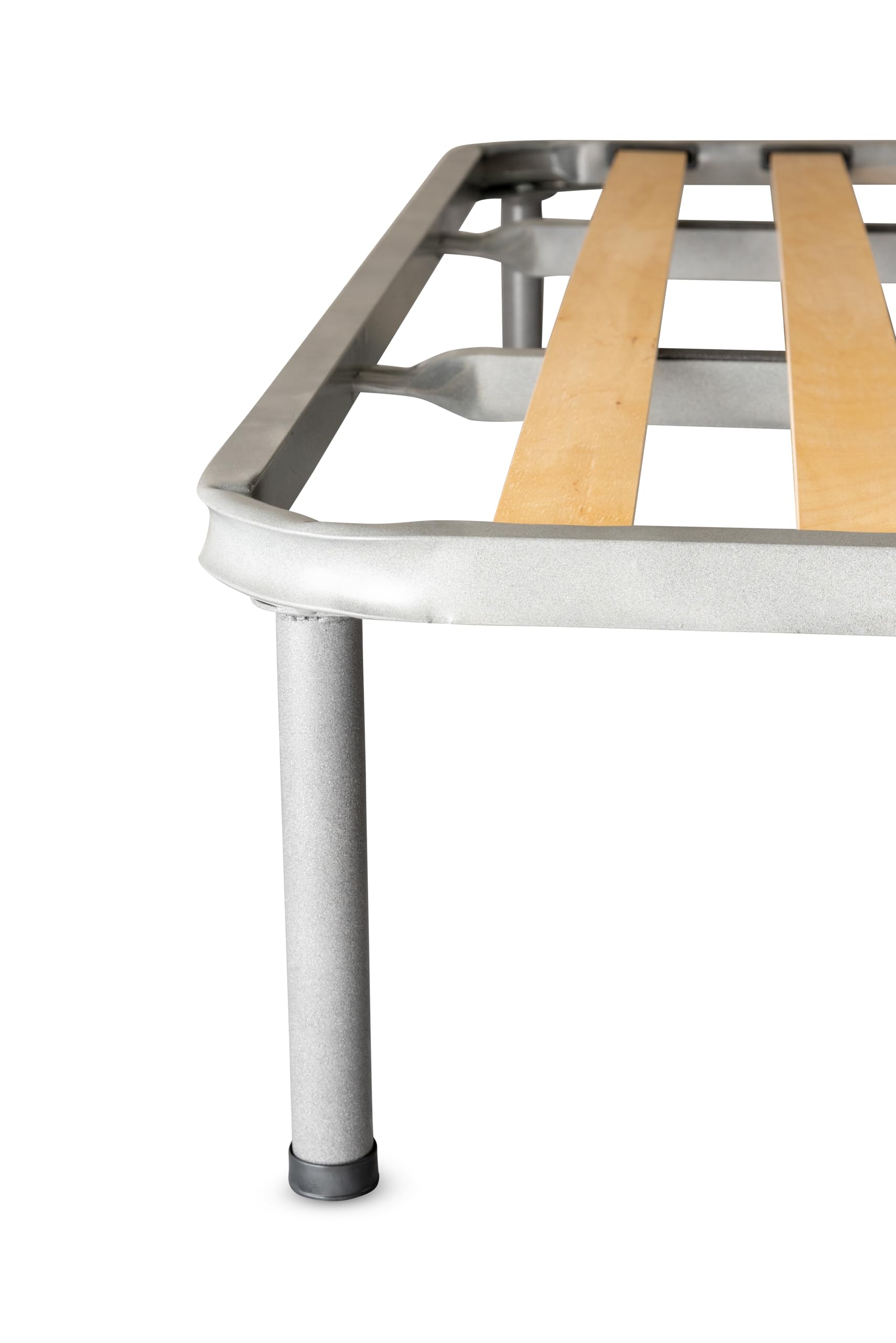 Rete 130x200 cm Ortopedica a Doghe Strette con Doppio Rinforzo centrale 4 Piedi In Ferro H30 cm