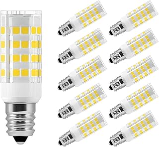 Gaormii E12 LED Candelabra Bulbs, 6000k Daylight White, 40 Watt E12 Halogen Equivalent, T6 E12 Small Base, 120V 5W 450 Lumens C7 LED Light Bulbs for Ceiling Fan Chandelier Lighting, 10 Pack