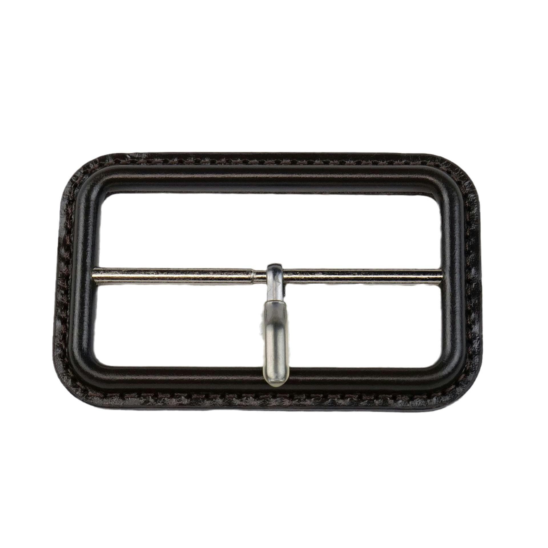 ONURTH Genuine Leather Covered Belt Buckle Kit Inner 60 MM Slide Buckles Replacement Clasp for Backpack Strap windbreaker Pet Collars Diy