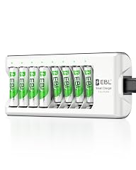 EBL Rechargeable Batteries with Charger, 1 . 2 V Ni MH AA Batteries 2800 m Ah 4 Counts & AAA item