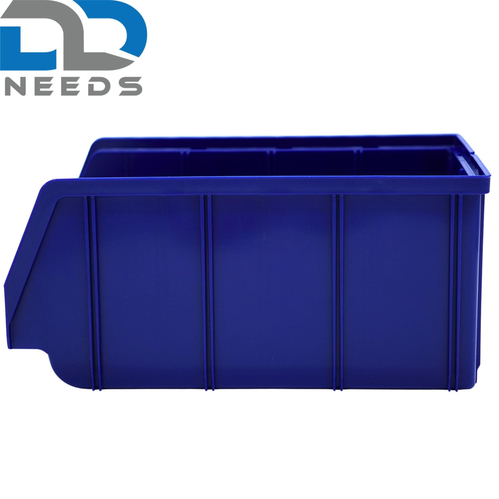 D2D | 10 Stück Sichtbox Größe (L/B/H): 335 x 209 x 152 mm, Polypropylen (PP) - B02 - Farbe: Blau - Stapelbares Schubfach Lagerbox