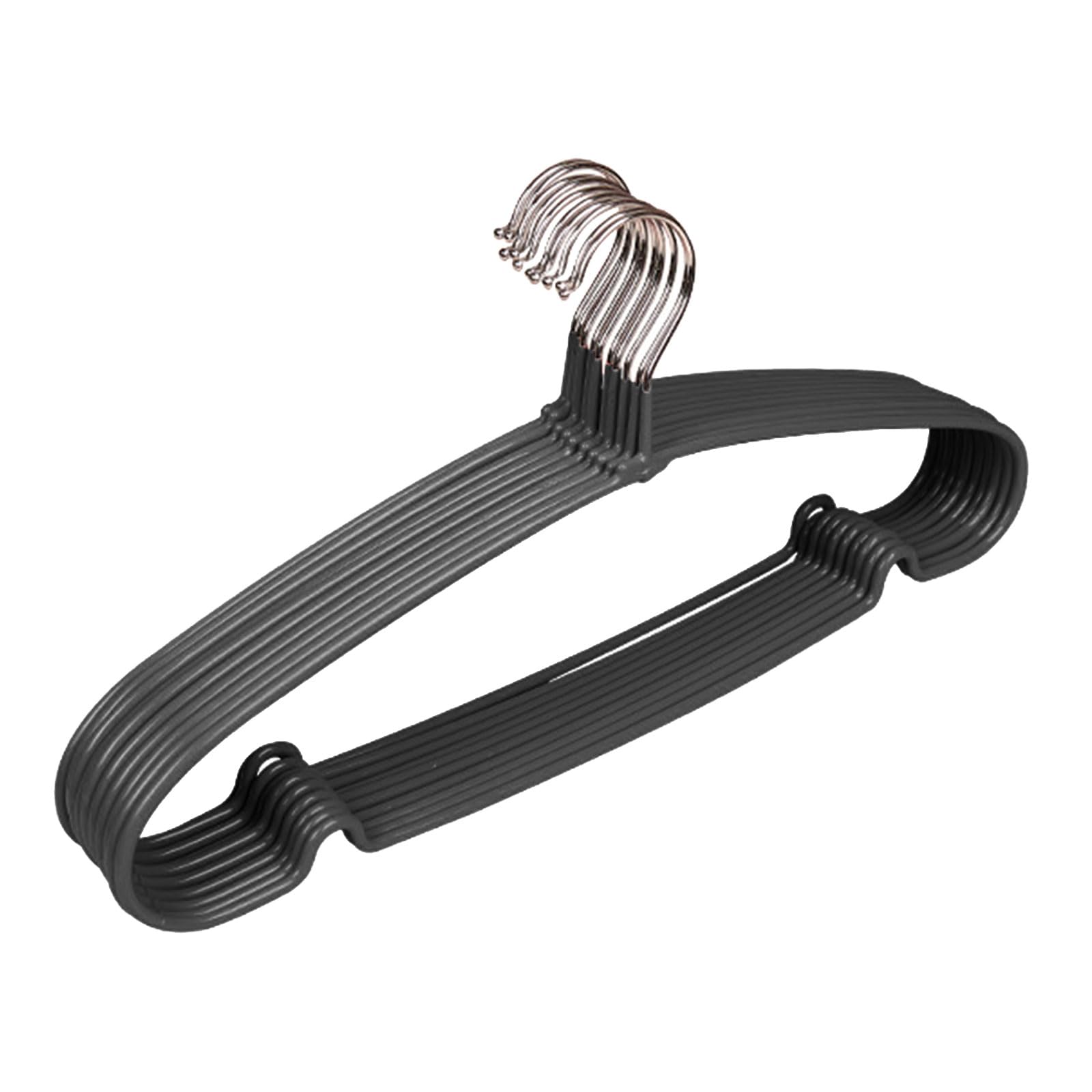 10PCS Nonslip Clothes Hangers Sturdy Garment for Delicate Fabrics Prevents Stretching and Deformation Adult Sized Clothes