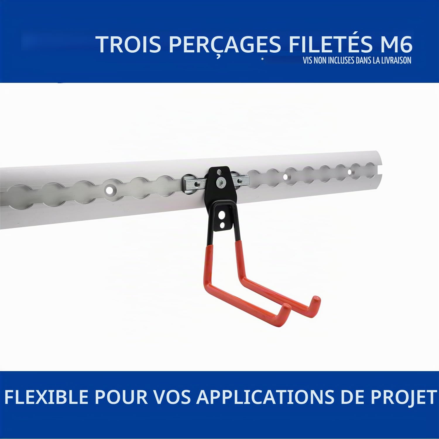 Lot de 10 rainures pour rails Airline 3 x M6 en acier galvanisé - Fixation pour diverses applications