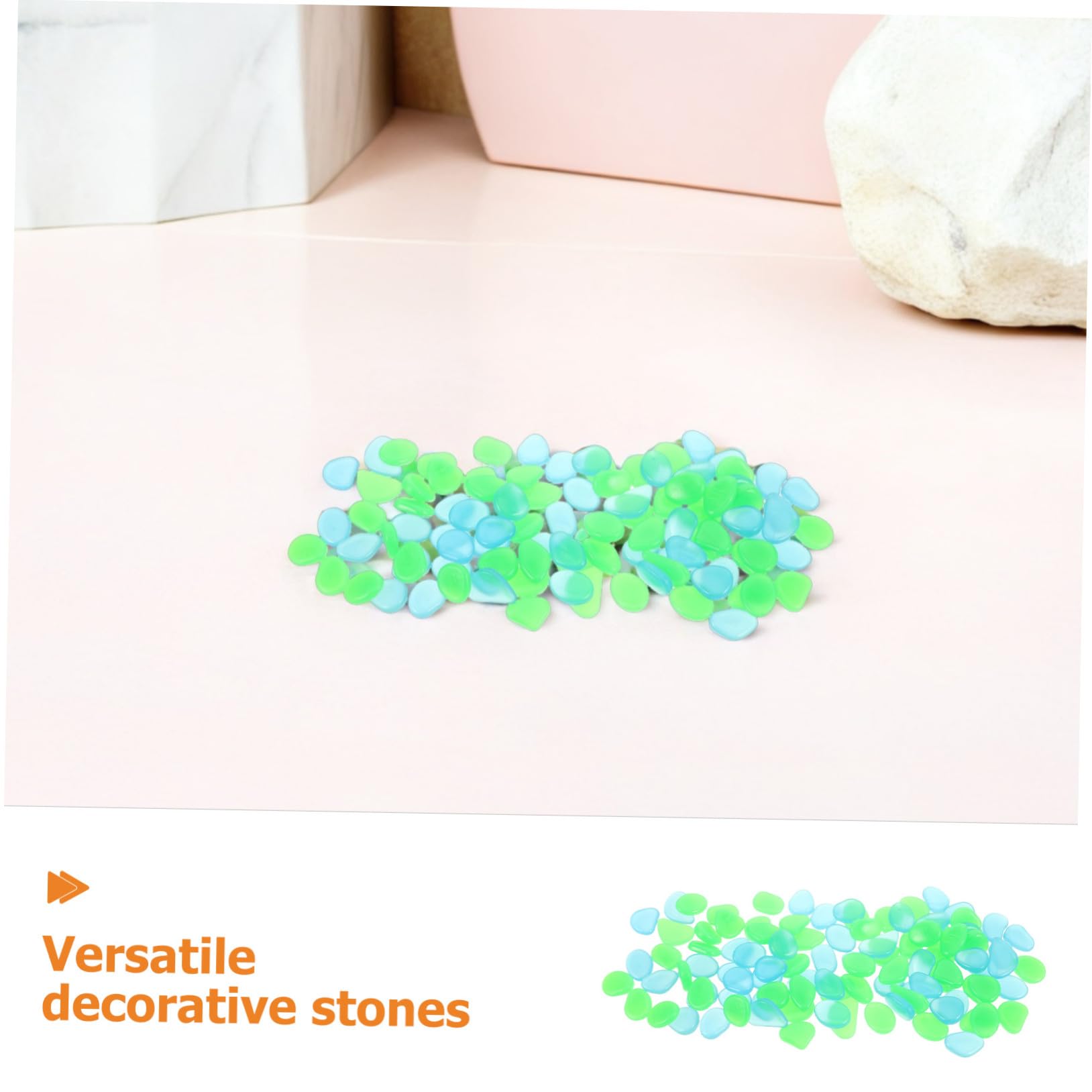 HEMOTON 500 Piezas Piedras Luminosas de Resina para y Jardín Guijarros Decorativos Brillantes sin Tóxicos para Peceras y Paisajismo Exterior