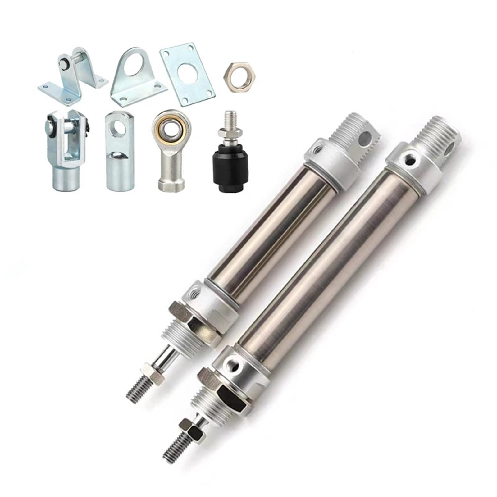 COSZWQDP MA25 Pneumatic Air Cylinder 25mm Bore 25 to 500mm Stroke Small Stainless Steel Piston Double Acting Mini Cylinders(MA25x200-CA-S,Cylinder and LB)