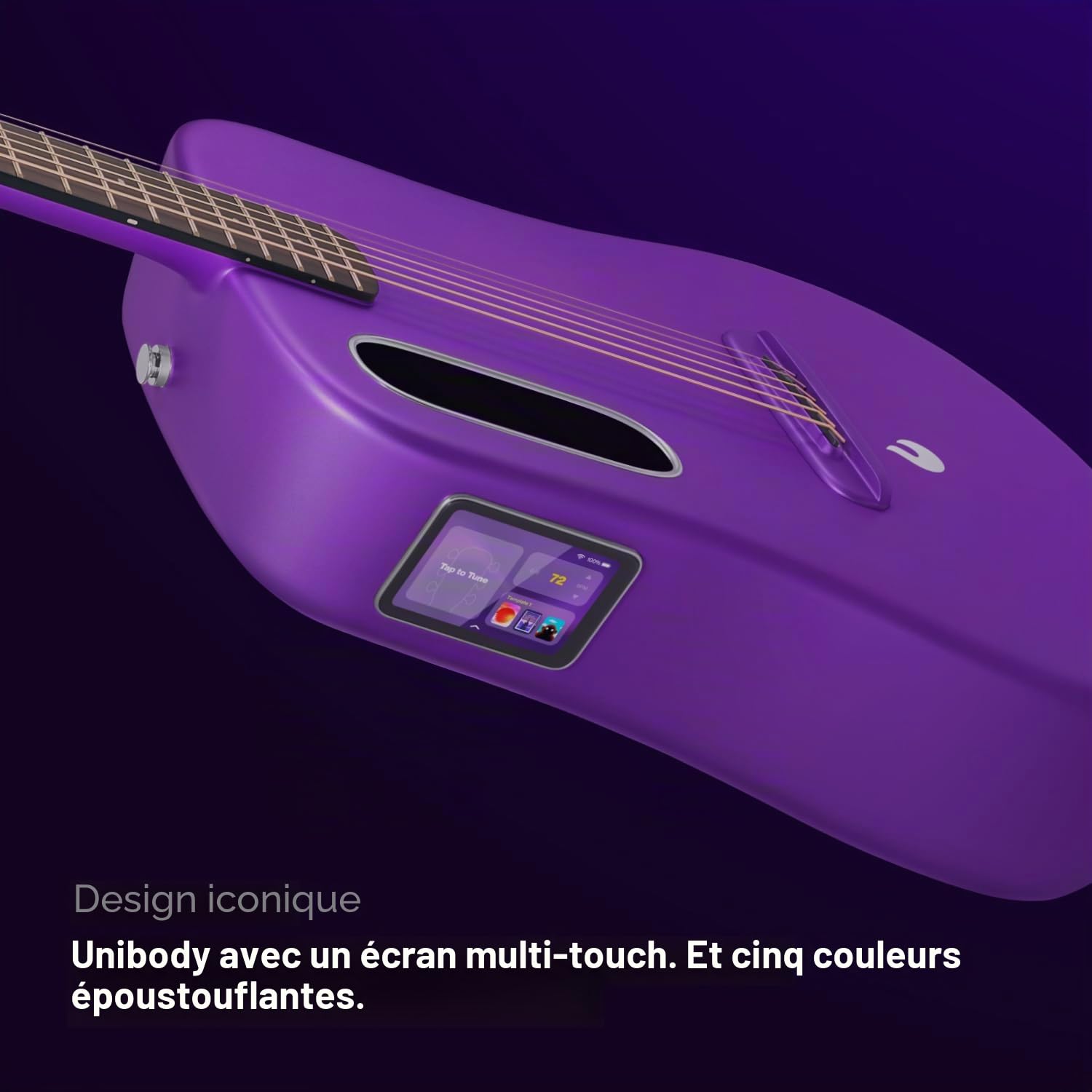 LAVA ME 4 Guitare électro-acoustique en fibre de carbone avec FreeBoost 3.0, Smart Guitar, housse, câble de données, clé de guidon, support 2,4 GHz Wi-Fi/5G Bluetooth