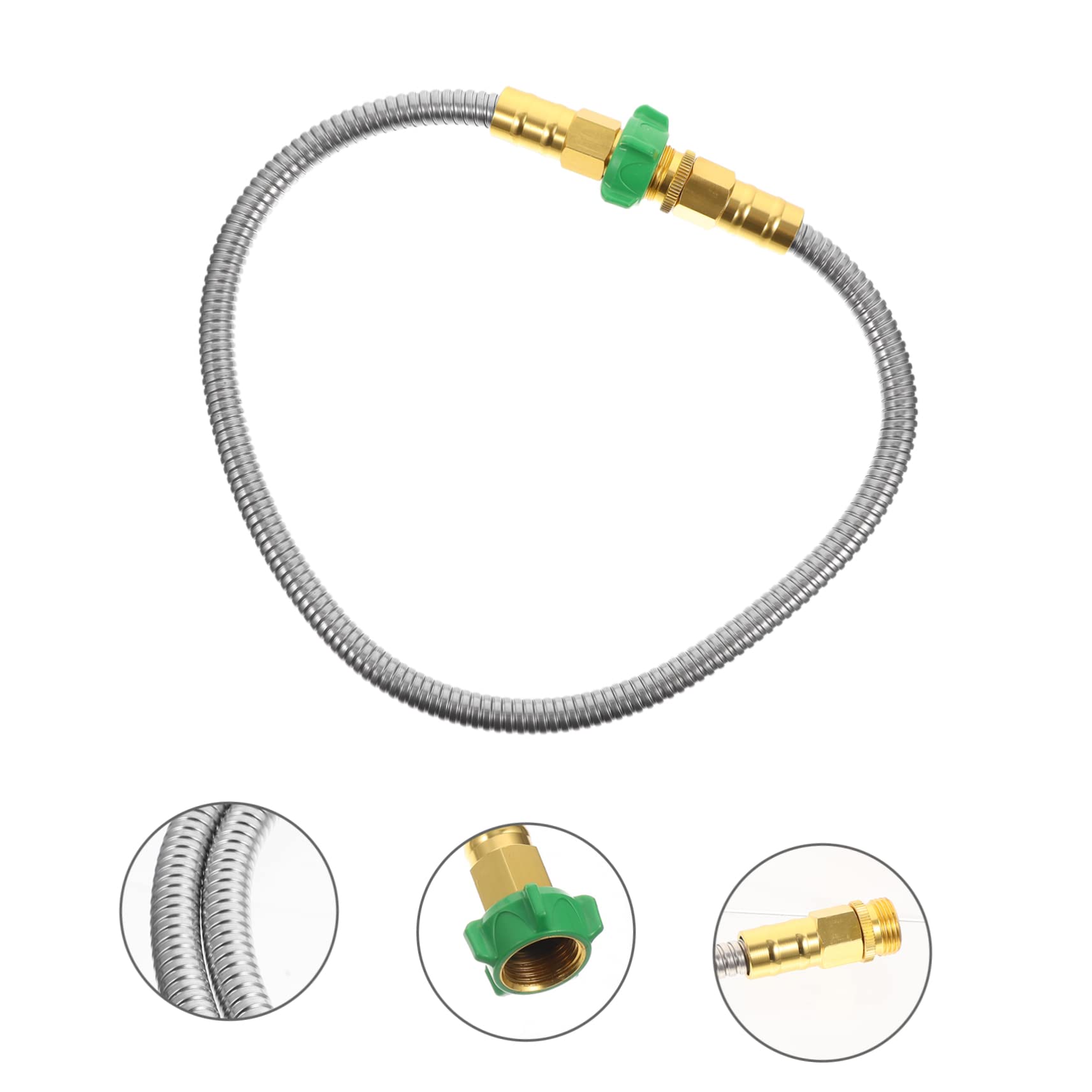 TOYANDONA Schlauchverbinder Edelstahl Gartenschlauchverlängerung mit Zwei Weiblichen Anschlüssen Flexibler Metallwasserschlauch für Bewässerung und Reinigungszwecke