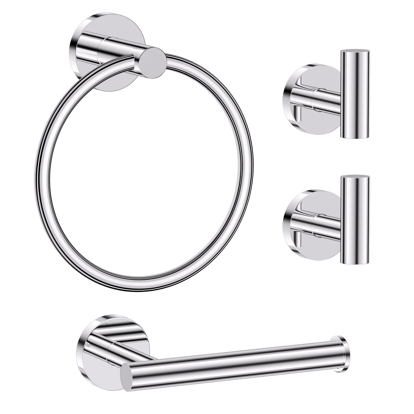 Brushed Gold Bathroom Hardware Set - Toilet Paper Holder & More -10