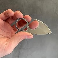 Vista 8 de Cuchillo pequeño EDC para el cuello con funda y collar, mini cuchillos tácticos de hoja fija de espiga completa, lindo cuchillo de bolsillo perfecto