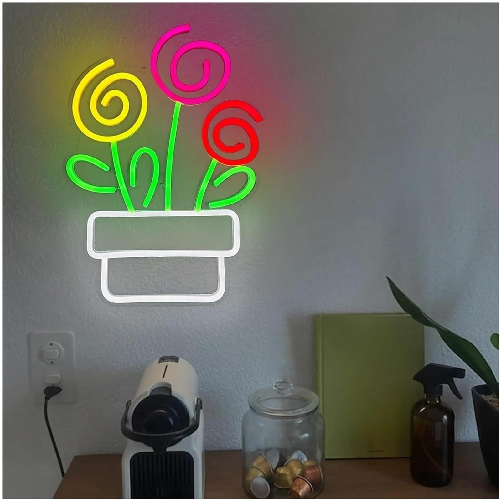 Zynther Neon lamp for neon lamp loanword Flower Potted for Sign