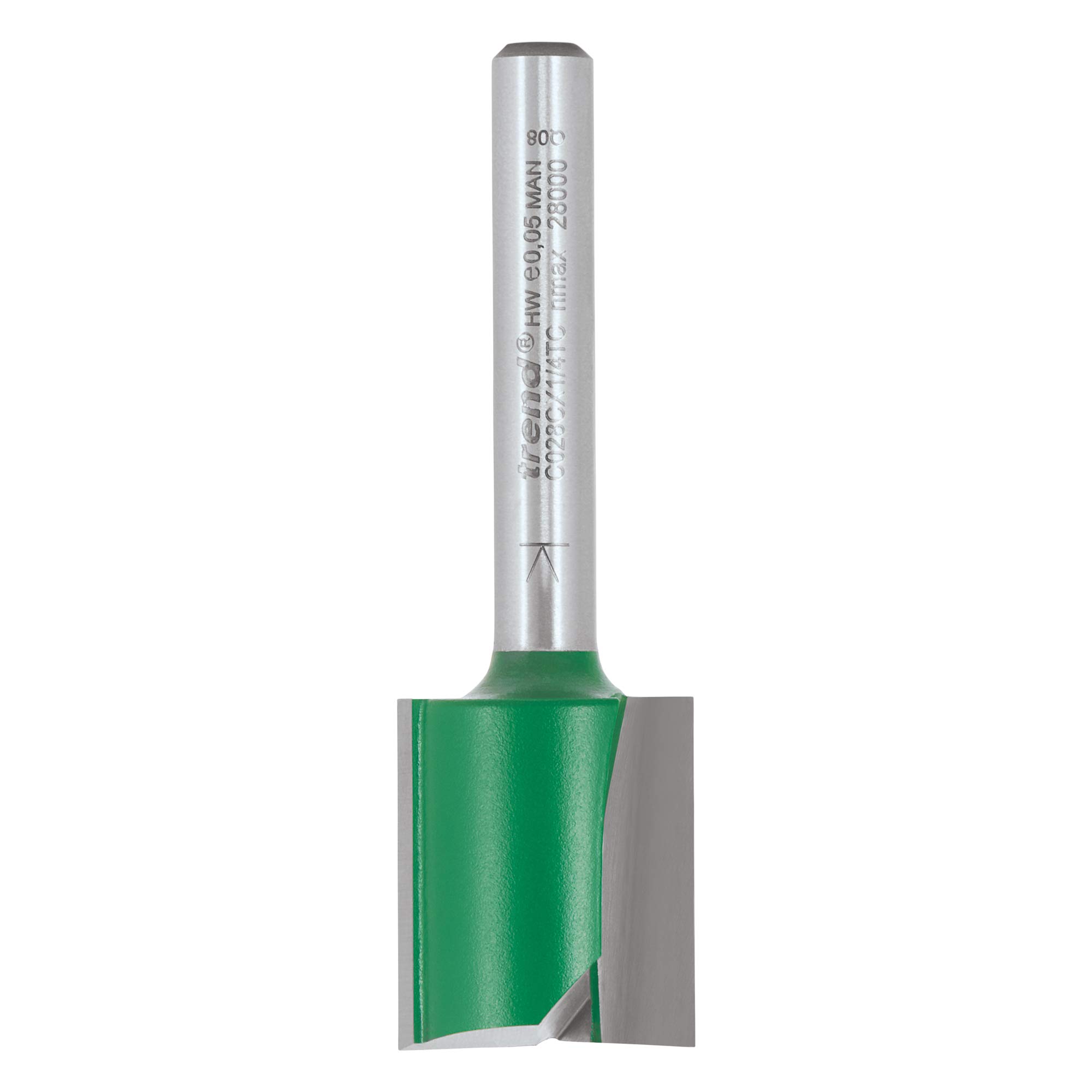 Trend Frez prosty 2 ostrza Ø18,2x21 mm, chwyt 1/4 TCT do drewna | Węglik wolframu TCT: czyste frezowanie drewna i kompozytów, Ø18,2 mm, 21 mm, C028CX1/4TC
