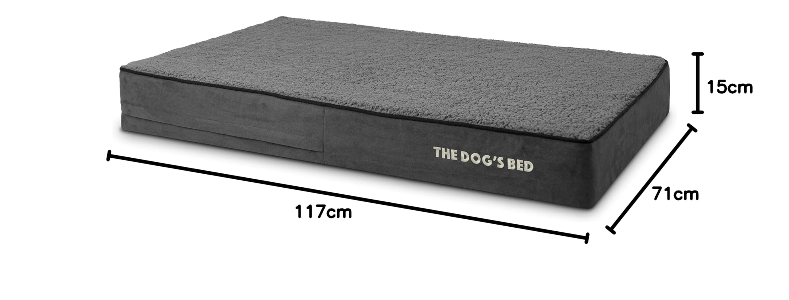 The Dog’s Bed Orthopaedic Memory Foam Dog Bed for XL Dogs, Waterproof Washable Cover, Anti-Slip Base, Calming Surface – CertiPUR-Certified Foam, Grey Plush, 15cm Thick — view 10