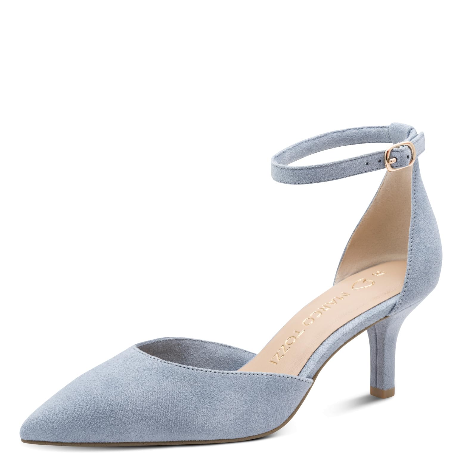 MARCO TOZZI Women Pumps Soft Feel Me Footbed Soft Lining Pointed, Blue (LT.Blue), 7.5 UK