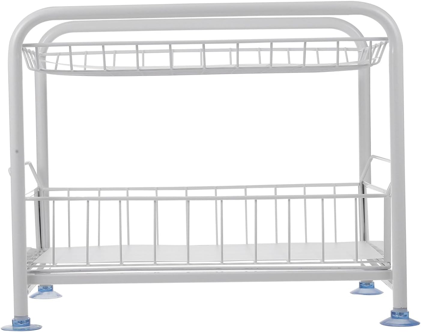 Expandable Under Sink Storage Rack with Dual Sliding Baskets Stable Organizer for Kitchen Cabinet and Bathroom Space-saving Pull-out Holder for Seasonings Detergents and Essentials