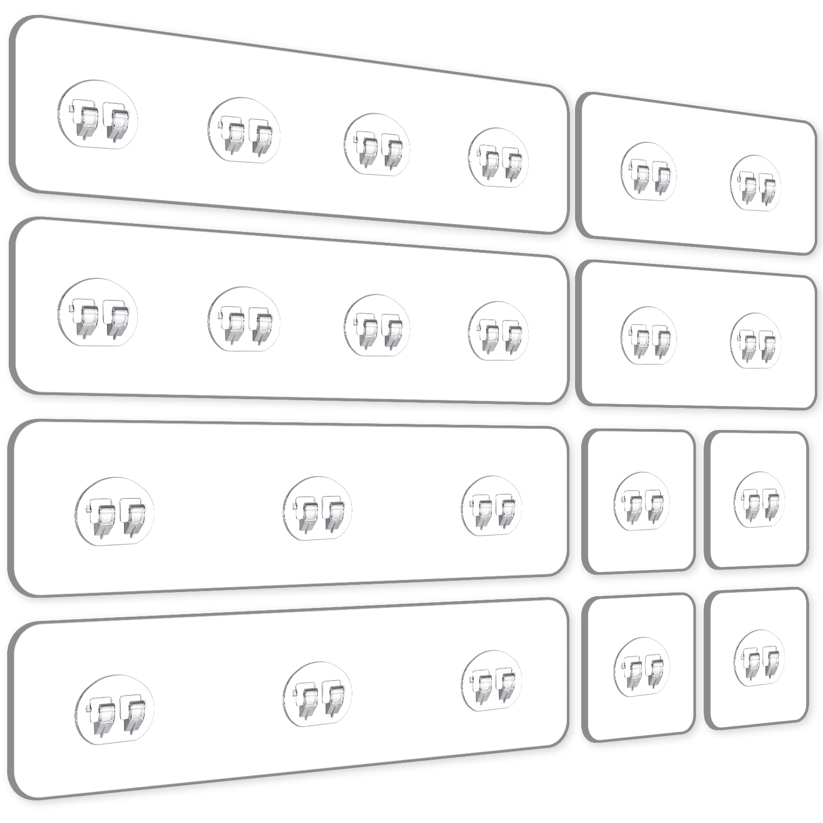 Novabright 40 Pack Shower Caddy Adhesive Replacement Transparent Strong Adhesive Hooks No Drilling Waterproof Strips for Kitchen Racks