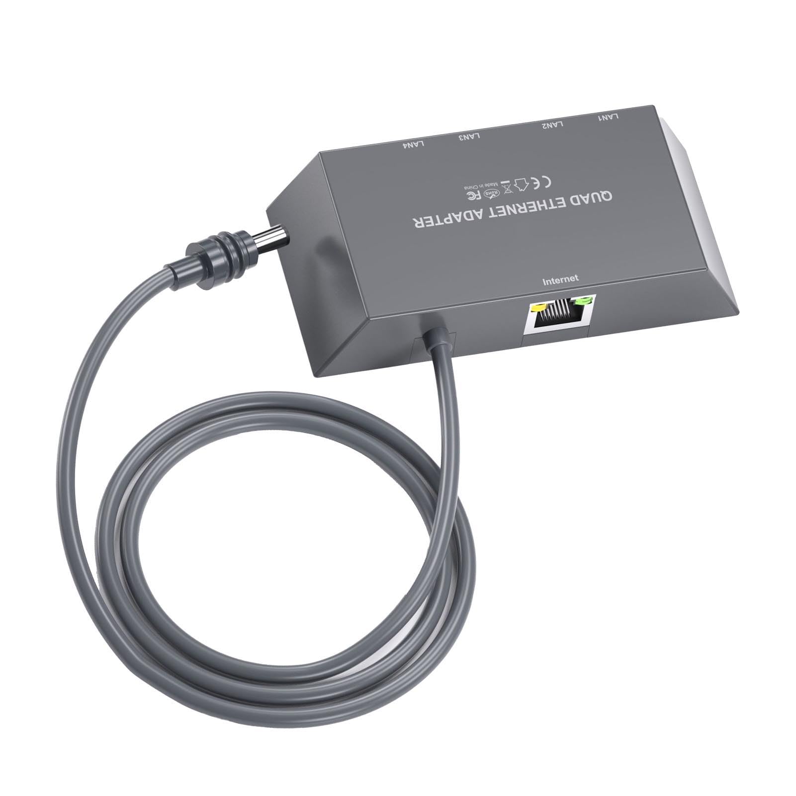 Asixxsix Ethernet Splitter 1 do 4, StarlinkGen 3/ StarlinkMini Network Sieć Adapter Ethernet, 4 Urządzenia Połączone Jednocześnie do 1 Gb/S