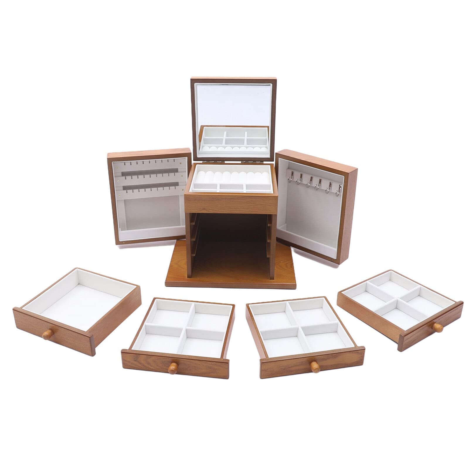 5 capas Gro Schmuckkoffer Schmuckk stchen Schmuckkasten Schmuckaufbewahrung Schmuckbox, idea de regalo, para guardar relojes, gafas, joyas, gemelos