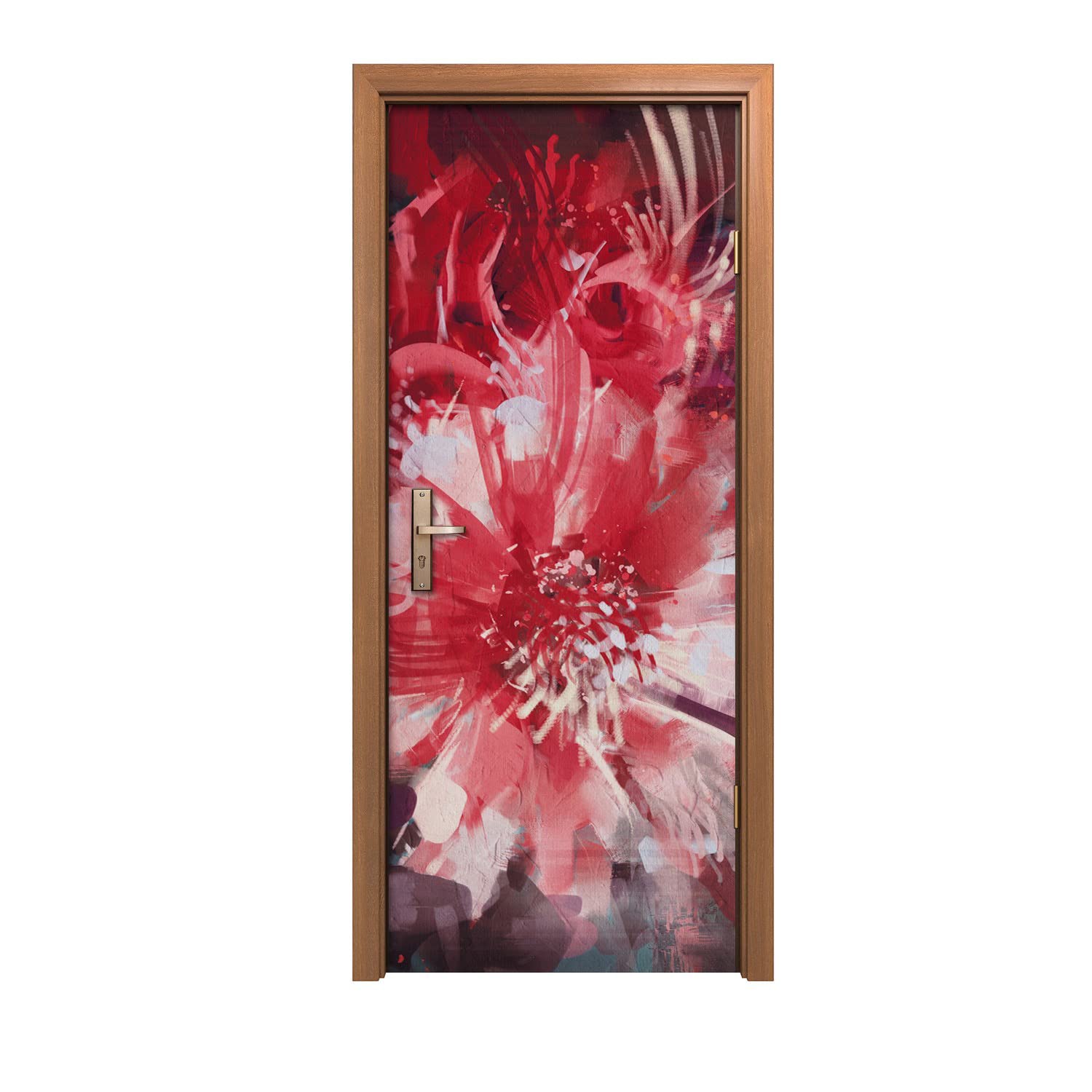 Autocollant de porte 90x200cm Fleurs de plantes pour décoration murale design