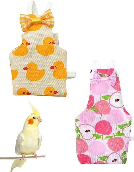 UYRVAPE Confezione da 2 pannolini per uccelli, Morbido pannolino per pappagallo, morbidi e regolabili, adatti per pappagallini, parrocchetti, calopsitte, mini ara, canarini, vestiti - 1