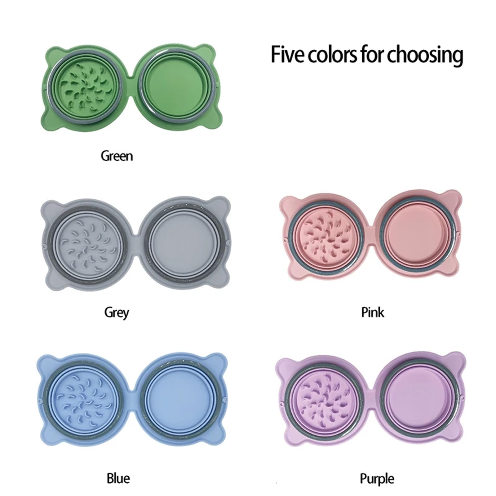 Gamelles pliables en silicone pour animal domestique - Gamelle de voyage pliable pour l'extérieur (rose)