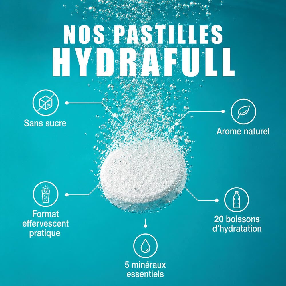 HYDRAFULL ELECTROLYTES - Hydratation et Reminéralisation Équilibrées, Sans Sucre, avec Vitamines et Minéraux Essentiels - 12 x 20 Comprimés - Saveur Citron - Eric Favre