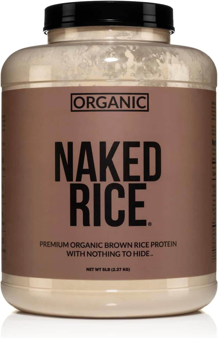 NAKED nutrition Rice - Organic Brown Rice Protein Powder - Vegan Protein Powder - 5Lb Bulk, Gmo Free, Gluten Free & Soy Free. Plant-Based Protein, No Artificial Ingredients - 76 Servings - Unflavored flavor protein powder by Naked Nutrition