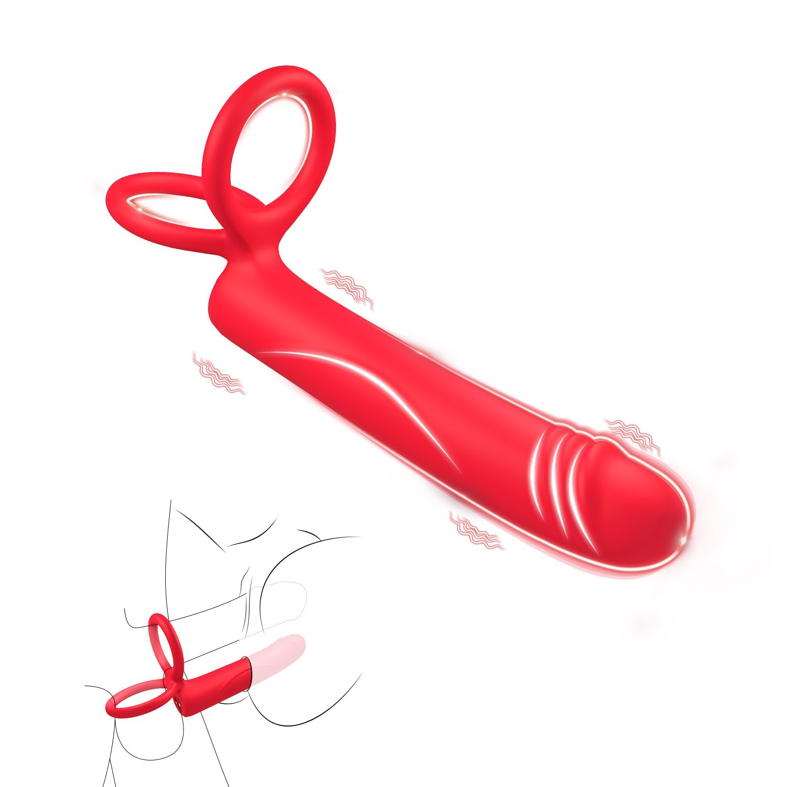 Giocattoli anali, anello vibrante per il pene, sex toys per uomini, dildo anale, vibratore maschile con 10 modalità di vibrazione, dildo strap-on, butt plug con anello per il pene,