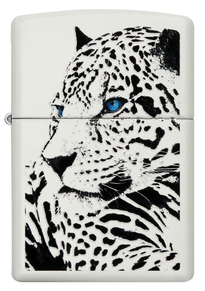 ZIPPO – Big Cat Design – Color Image – White Matte – Sturmfeuerzeug, nachfüllbar, in hochwertiger Geschenkbox
