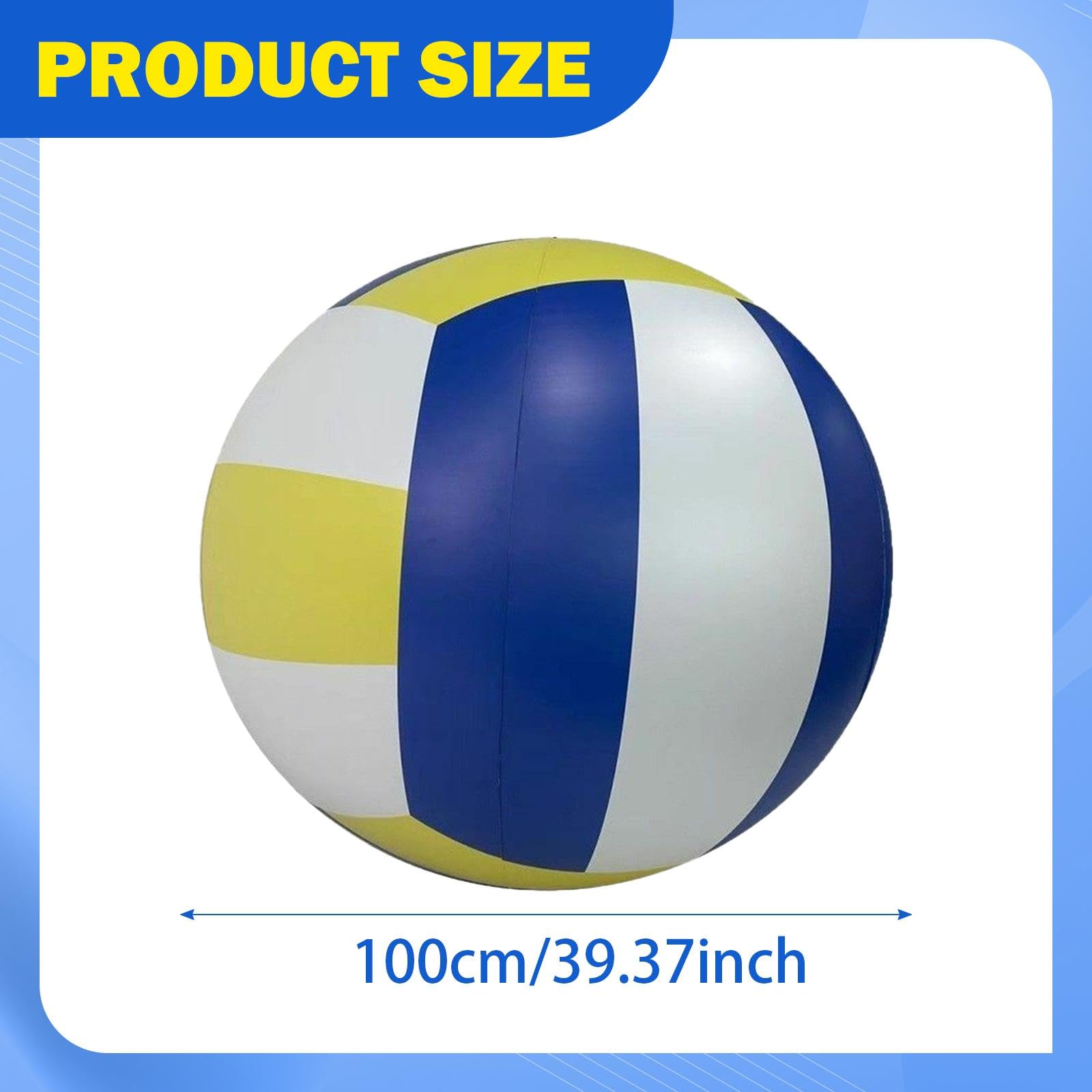 Amagogo Aufblasbarer Volleyball, Strandball, Pooldekoration, Urlaub, Outdoor Aktivitäten, Riesiges Poolspielzeug, Durchmesser 100cm