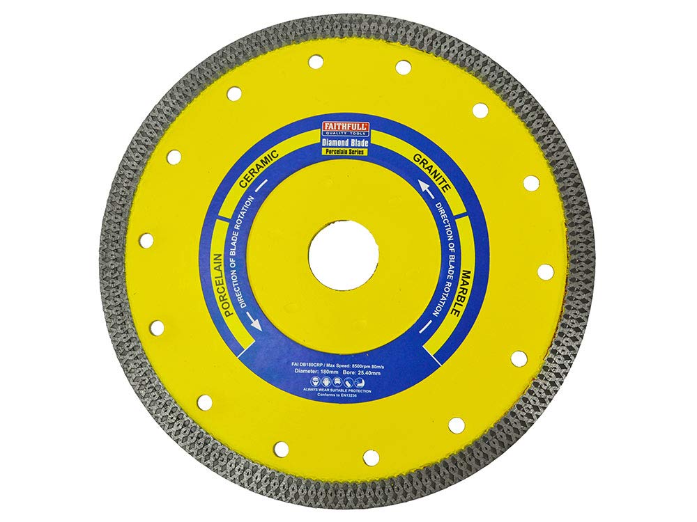 Faithfull FAIDB200CRP Diamentowe ostrze do cięcia porcelany, ceramiki i granitu, 200 mm x 25,4 mm (8 cali)