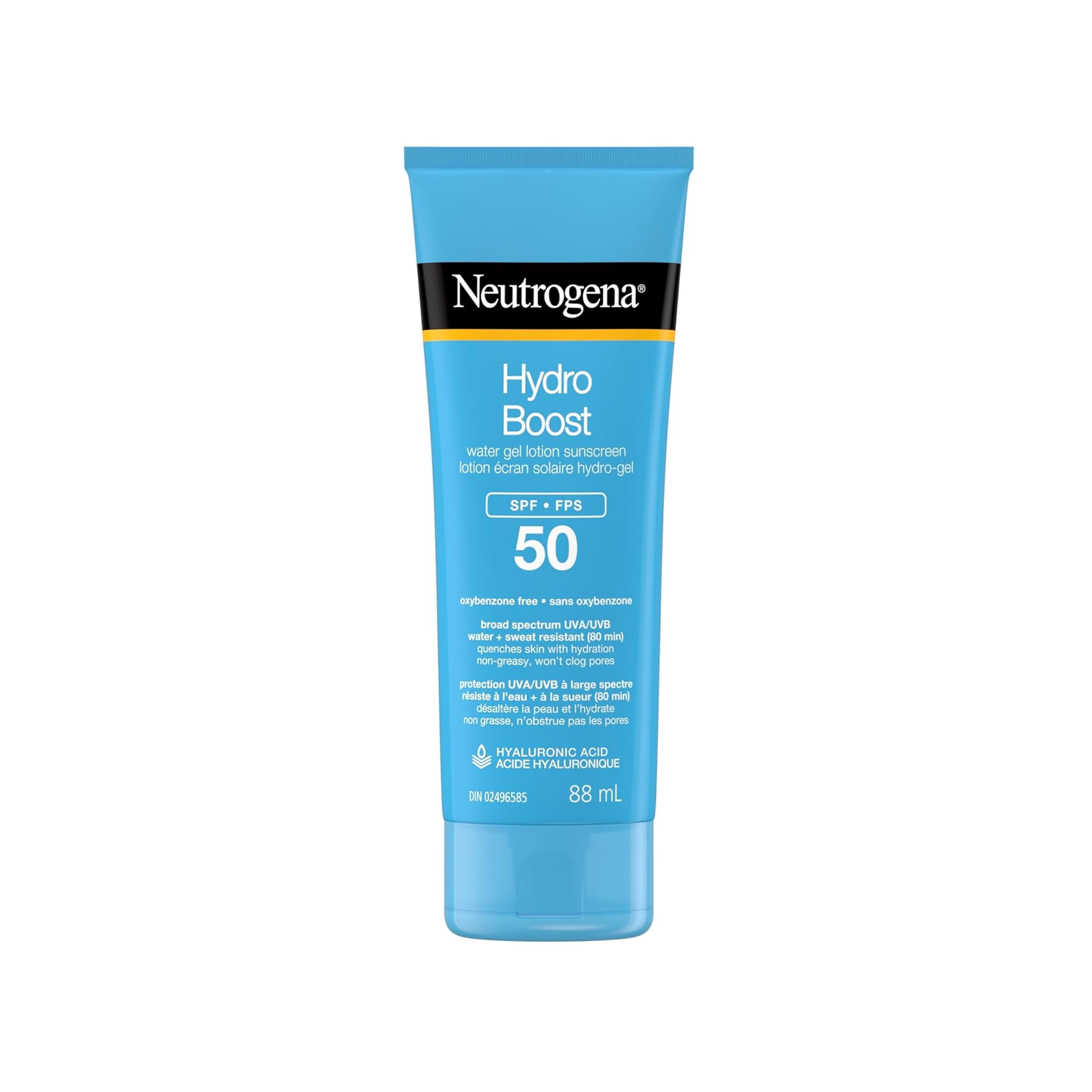 Neutrogena Hydro Boost Water Gel Face Sunscreen SPF 50 with Hyaluronic Acid, Non-Comedogenic, Water Resistant, 88 mL