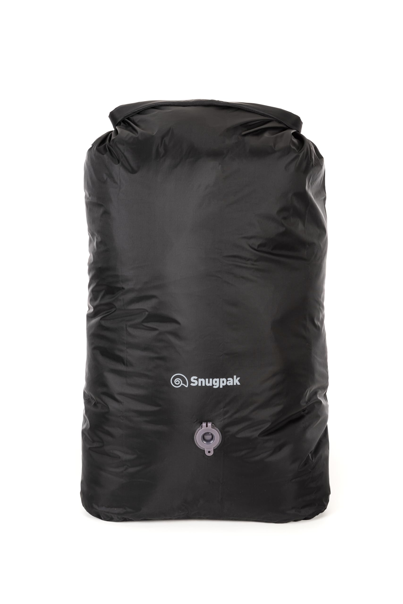 Snugpak Dri-Sak with Air-Valve WGTE - 100% Waterproof Bag with Roll-Down Closure, Non-Freeze Buckles - Dry Sack for Adventures, Camping, Kayaking - Protects from Water, Dust, Sand - Black - 40L