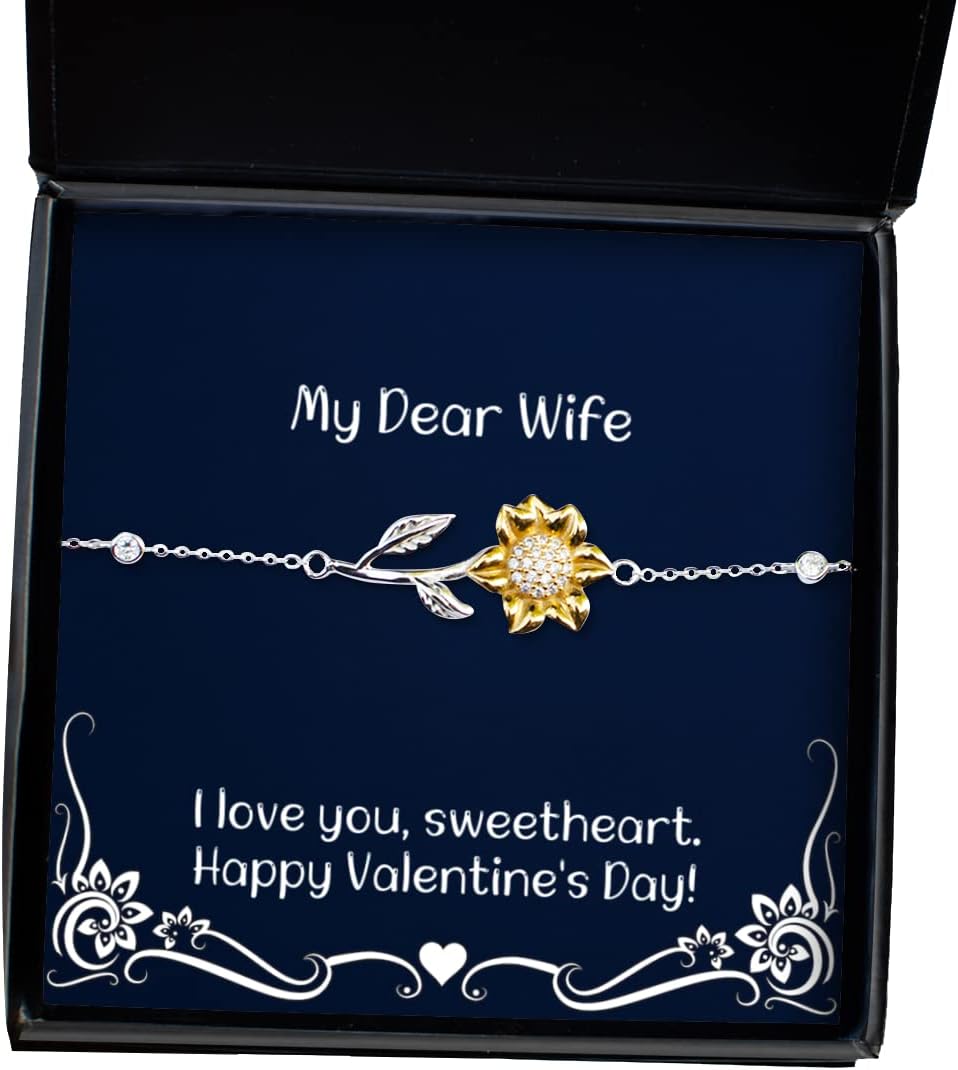 Unique Idea Wife Sunflower Bracelet, I Love You, Sweetheart. Happy Valentine's Day!, Unique for Wife, Holiday
