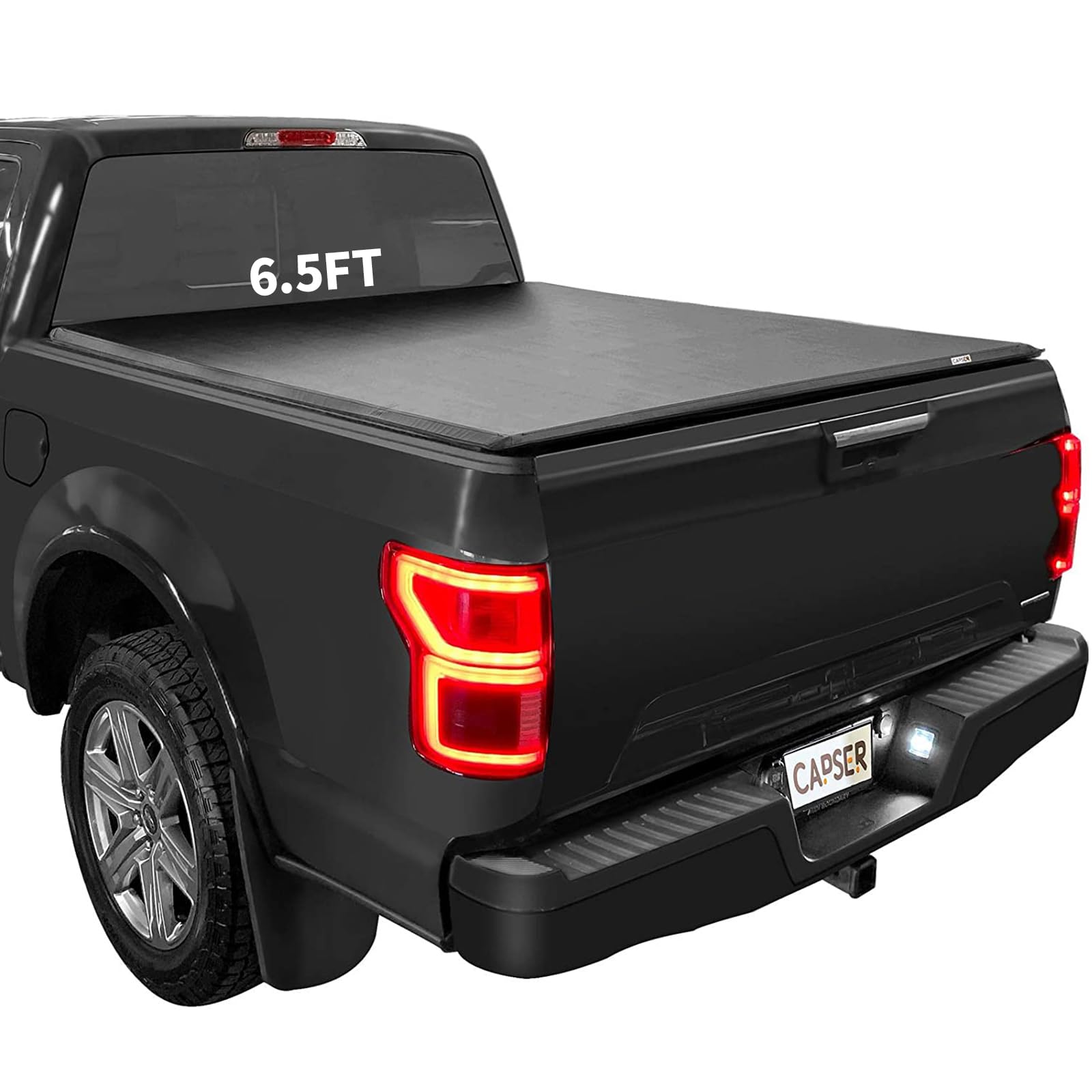 CAPSER 6.5FT F150 Soft Quad Fold Tonneau Cover Fits for 2015-2026 Ford F-150 79Inch Truck Bed(incl.F150 Lightning)