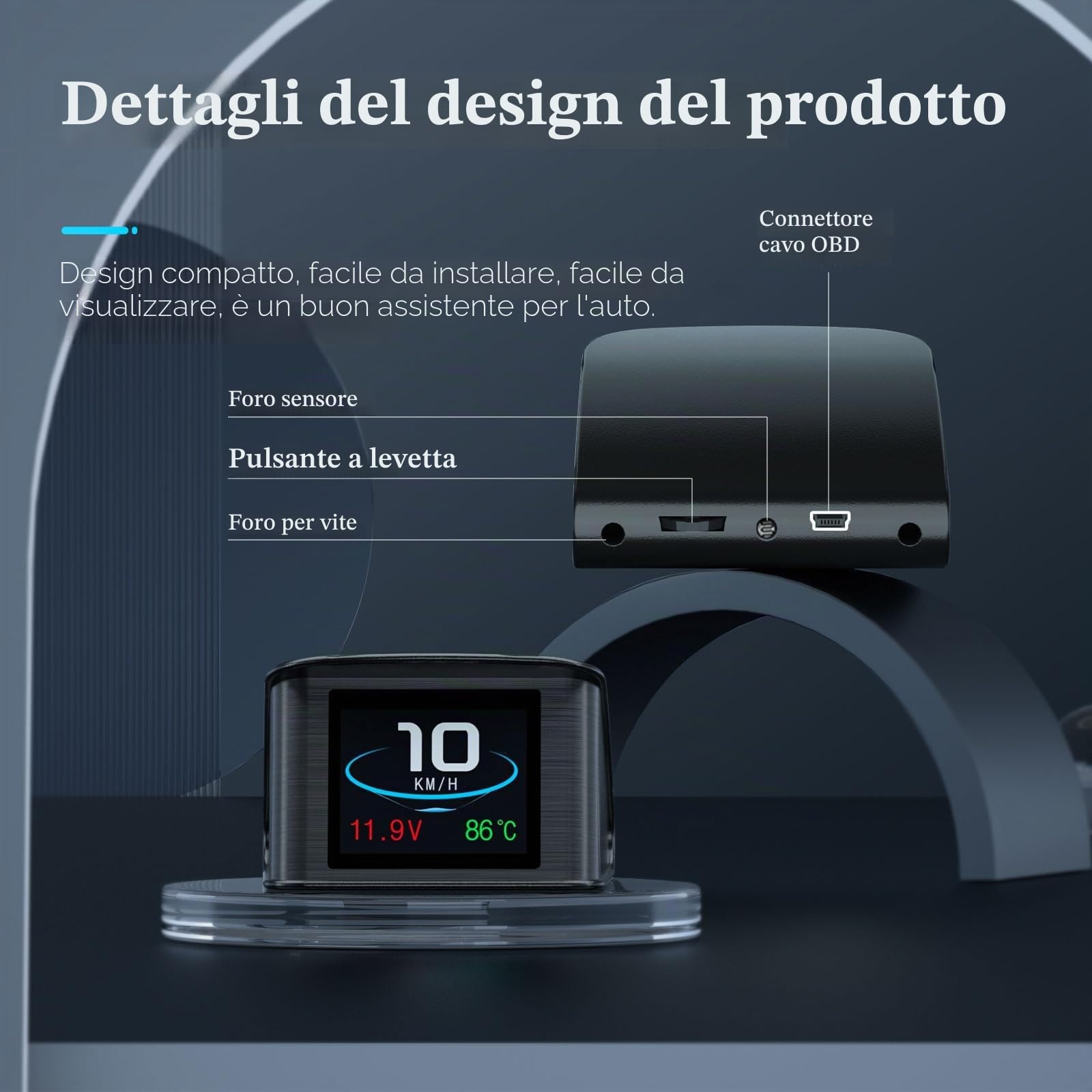 Display HUD Head Up per auto, tachimetro digitale OBD intelligente con allarme di velocità eccessiva, KMH e MPH, schermo LCD TFT da 2,2", adatto per Volkswagen Ranger 2008-2020, compatibile