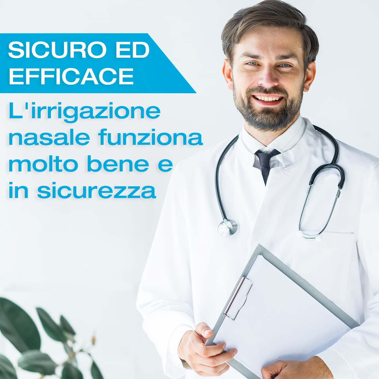 Kit Lavaggio Nasale di Tilcare - Perfetta Elettrica Neti Pot per Lavaggio Nasale per il Sollievo del Naso e dalle Allergie - Viene fornito con un Asciugamano e 30 Confezioni di Sale