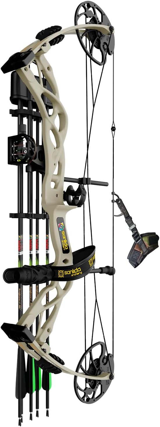 Sanlida Dragon X9 Ready to Hunt Compound Bow Package for Adults, Archery Compound Bow and Arrow Set, 0-70 Lbs Draw Weight, No Bow Press Needed, Limited Life-time Warranty, RH Only