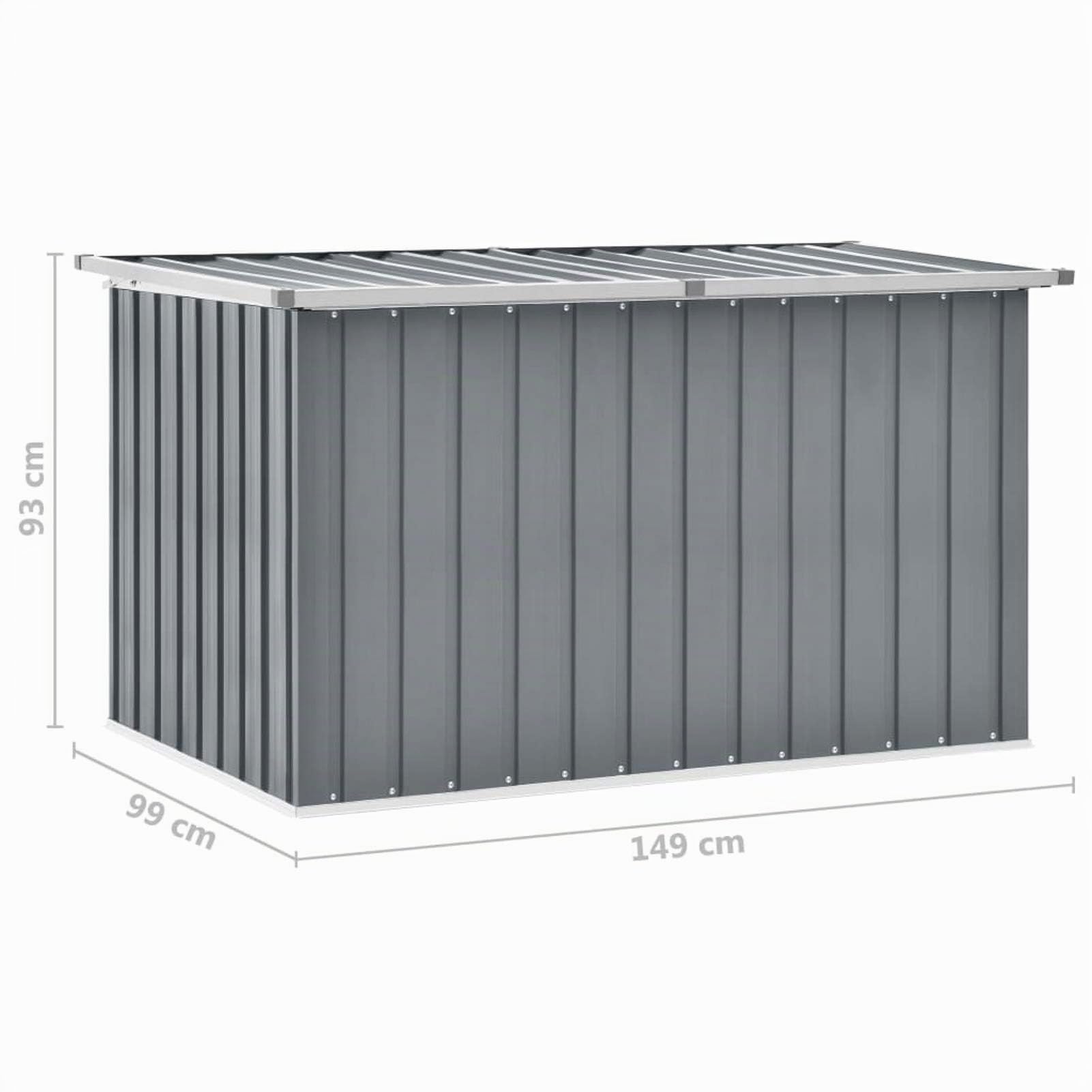 Festnight Gartenbox Wasserdicht Groß Metall Auflagenbox Garten Aufbewahrungsbox Draußen Kissenbox Gerätebox Gartentruhe Terrasse Balkon Outdoor Indoor, Grau 149x99x93 cm