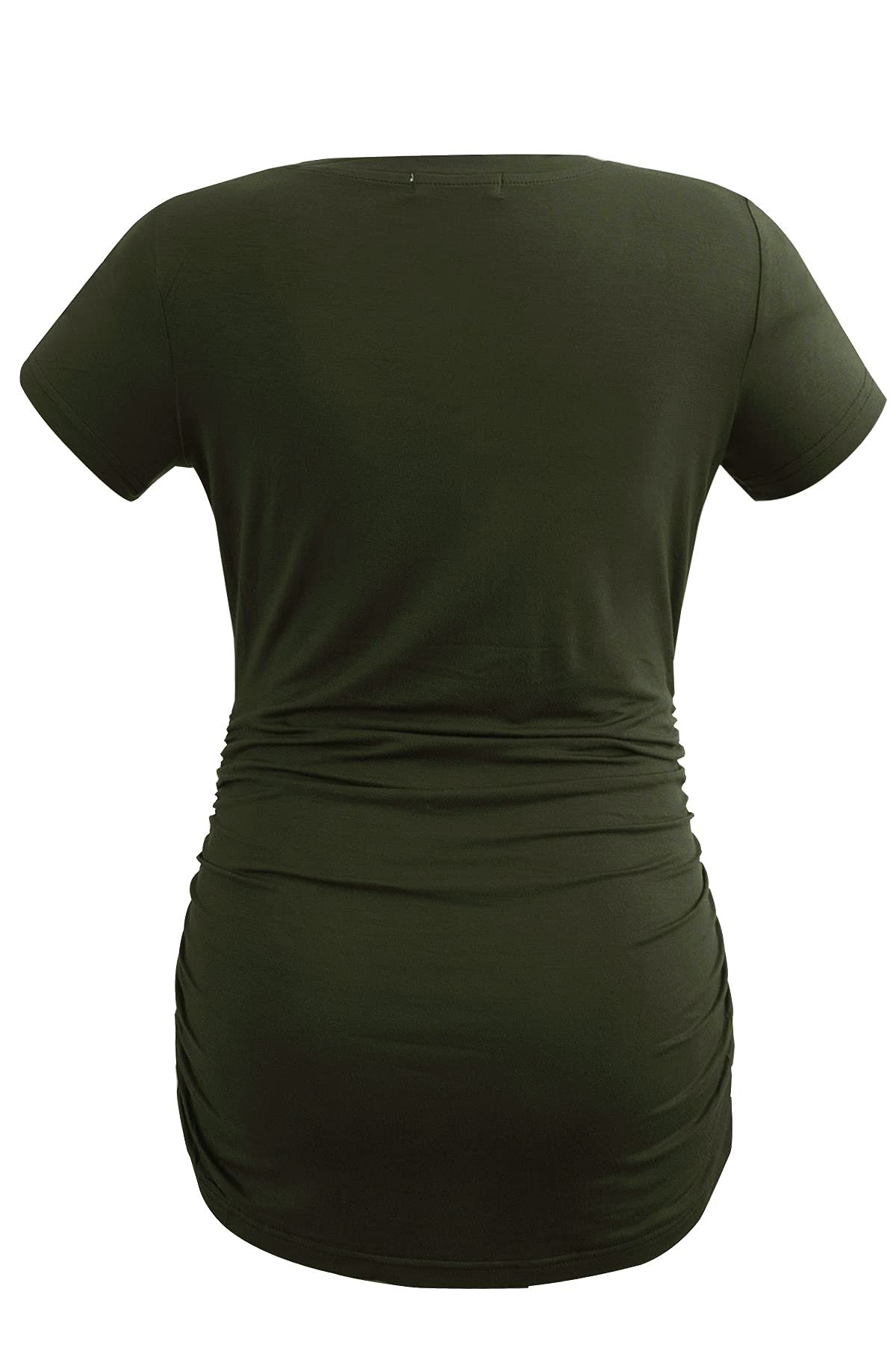 Smallshow T Shirt da Donna Premaman con Scollo a V Maglietta Gravidanza con Lati Increspati Set 3 Pezzi