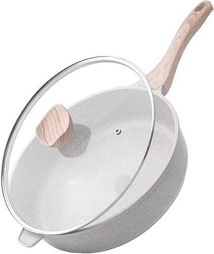 Miniatura 1 de Kordisen Sartén profunda de cerámica antiadherente, sartén grande no tóxica de 12 pulgadas con tapa, olla jumbo saludable de 5 cuartos de galón,