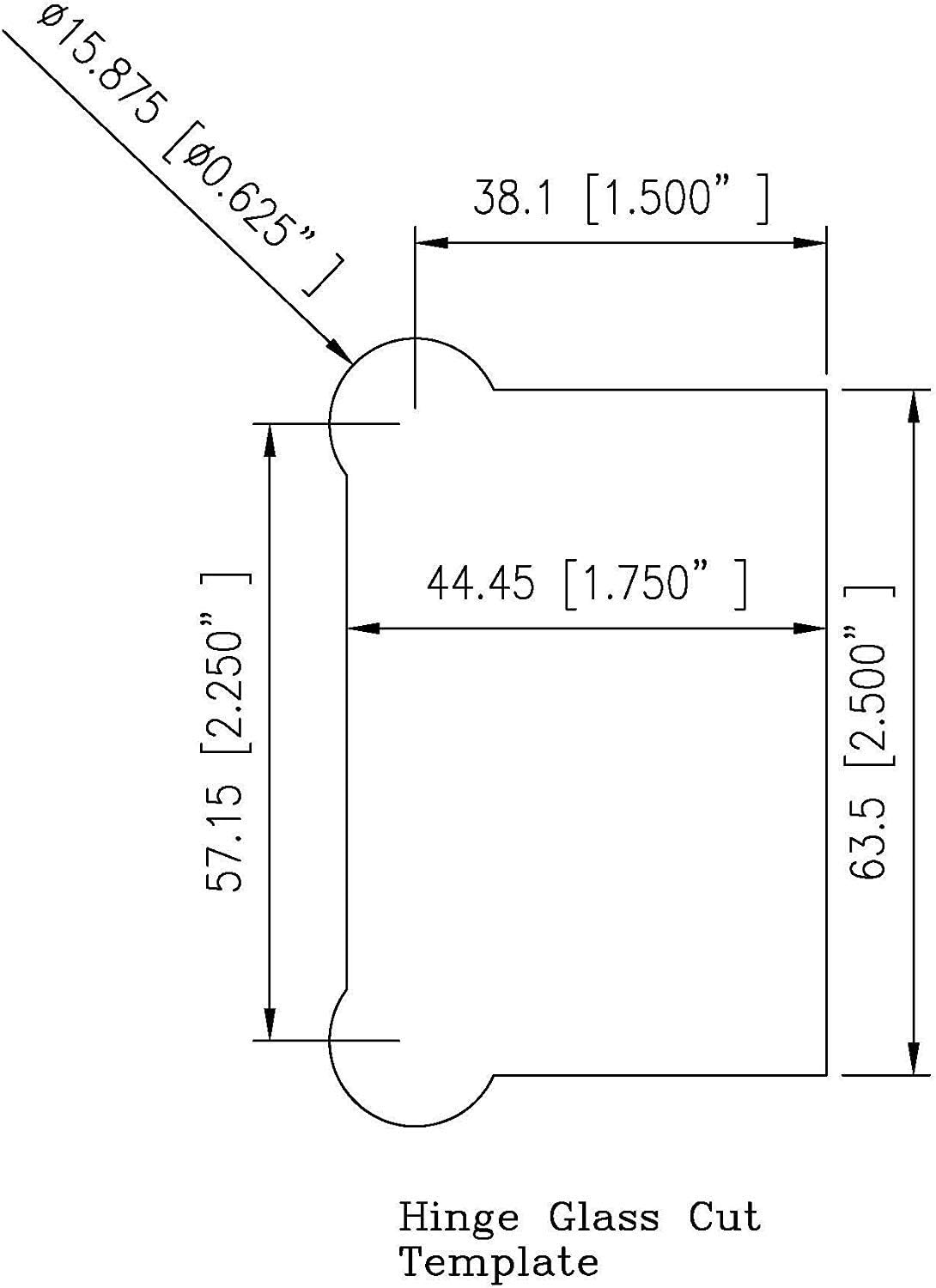 Rockwell Security Wall to Glass Shower Hinge Solid Brass Polished Chrome Finish for Residential and Commercial Frameless Heavy Glass Shower Doors Fits 3/8 Inch to 1/2 Inch Thick Glass