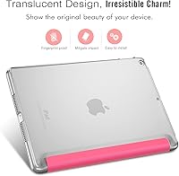 Vista 4 de MoKo Funda para iPad 9.7 2018/2017 de 5ª/6ª Generación, Funda delgada y ligera con soporte, con protector trasero translúcido esmerilado para iPad