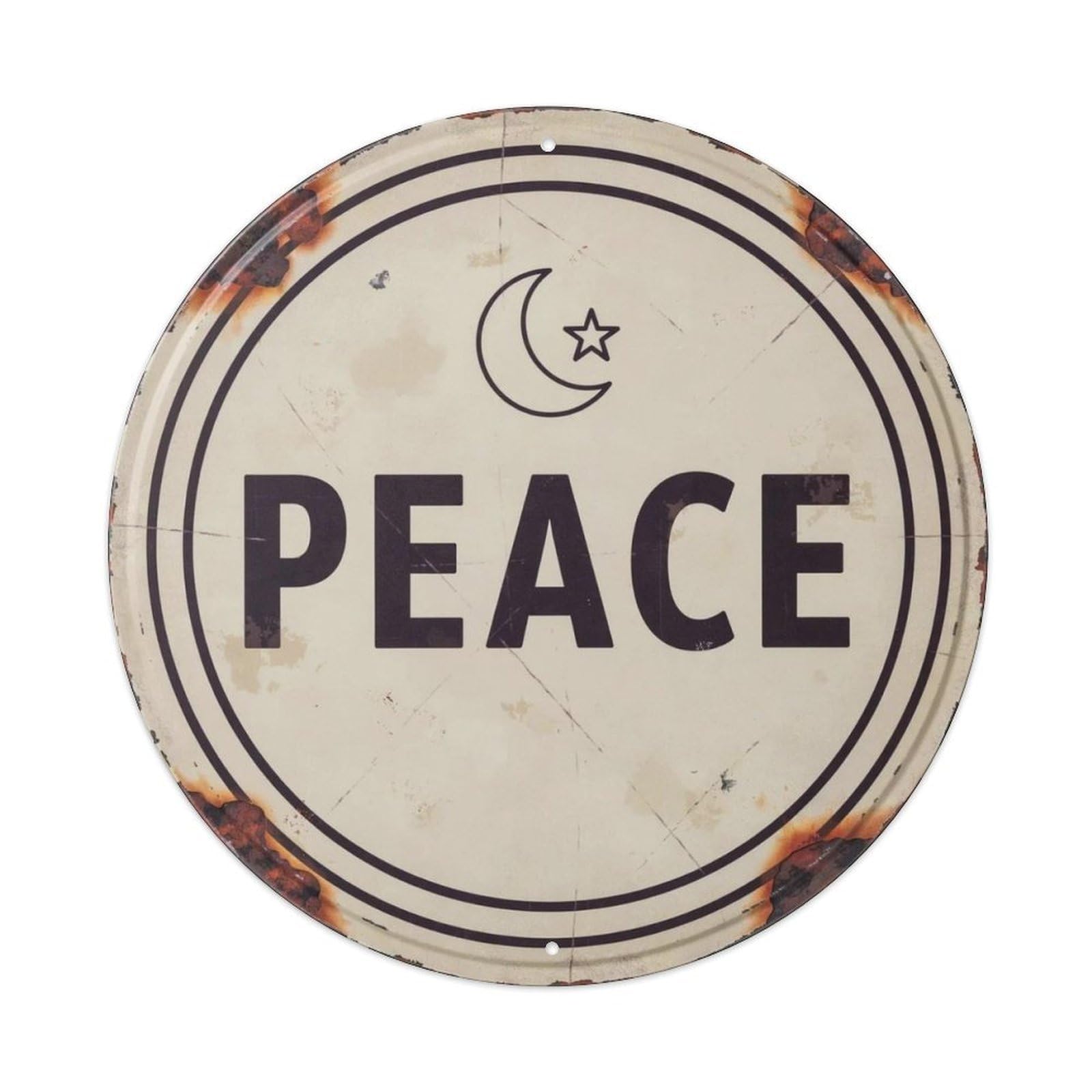 Peace Nordic Minimalist Metal Tin Sign Plaque
