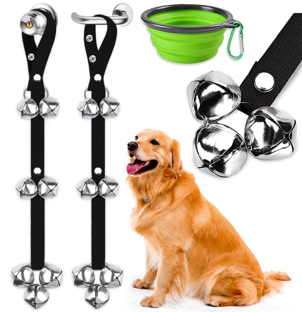 BLUETREE 2 Pack Dog Doorbells Premium Quality Training Potty Great Dog Bells Adjustable Door Bell Dog Bells for Potty Training Your Puppy The Easy Way - 7 Extra Large Loud 1.4 DoorBells