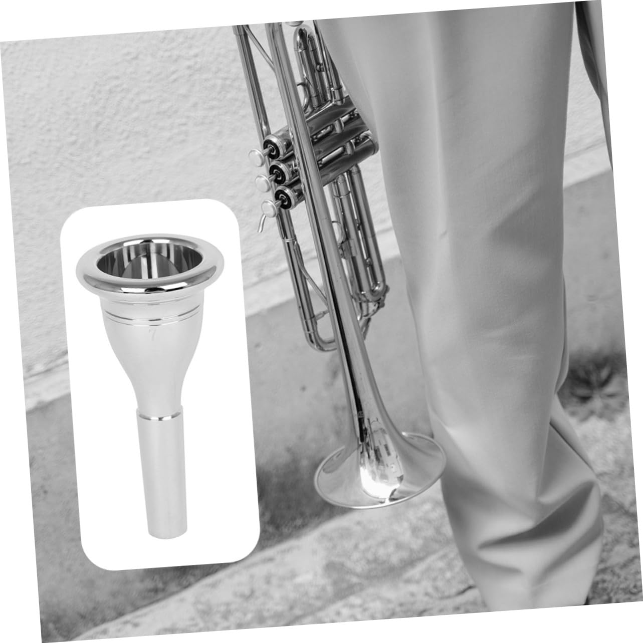 Silbernes Tuba Mundstück aus Messing mit Integriertem Formguss und Starker Klangdurchdringung für Musiker und Orchester Zubehör