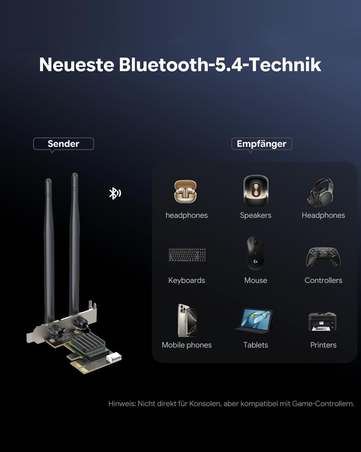 WAVLINK BE6500 Wi-Fi 7 WLAN Karte für PC,Bluetooth 5.4 PCIe-Adapter
